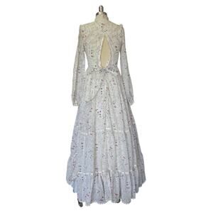 Gunne Sax | Dresses | Gunne Sax White Floral Maxi Dress Size S 7 ...